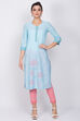 Blue Cotton Straight Kurta image number 0