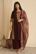 Maroon  Regular Solid Dupatta image number 2