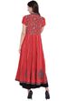 Red Viscose Kalidar Kurta image number 4