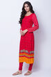 Coral Viscose Rayon Straight Kurta image number 4