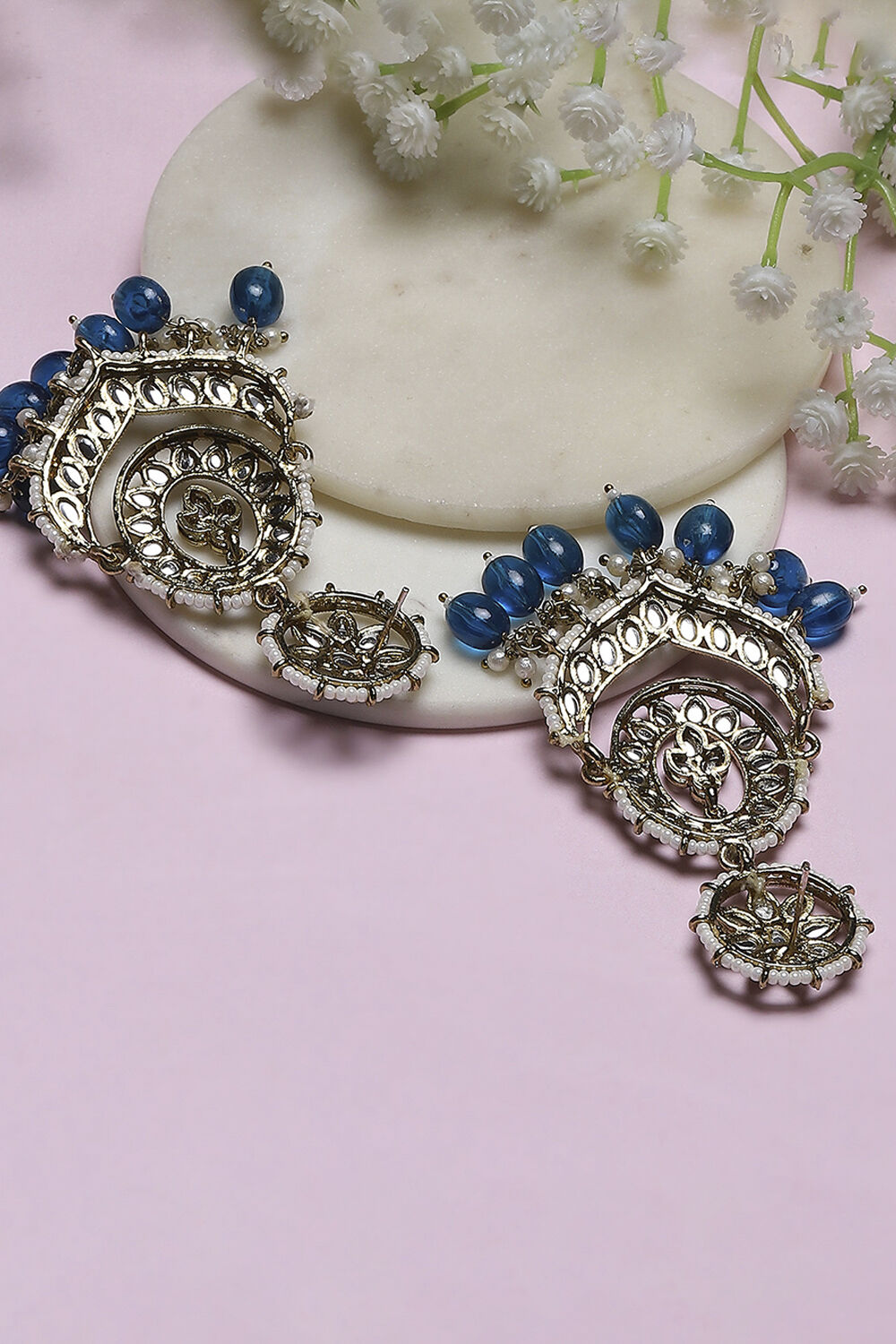 Dark Blue Oxidize Alloy Danglers image number 2