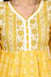 Yellow Kalidar Cotton Kurta image number 4