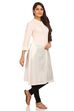 Off White Straight Cotton Kurta image number 1