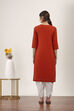 Brown Cotton Straight Kurtas image number 3