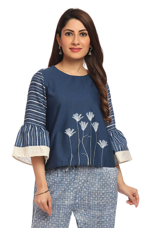 Indigo Short top Cotton Indie Top image number 0