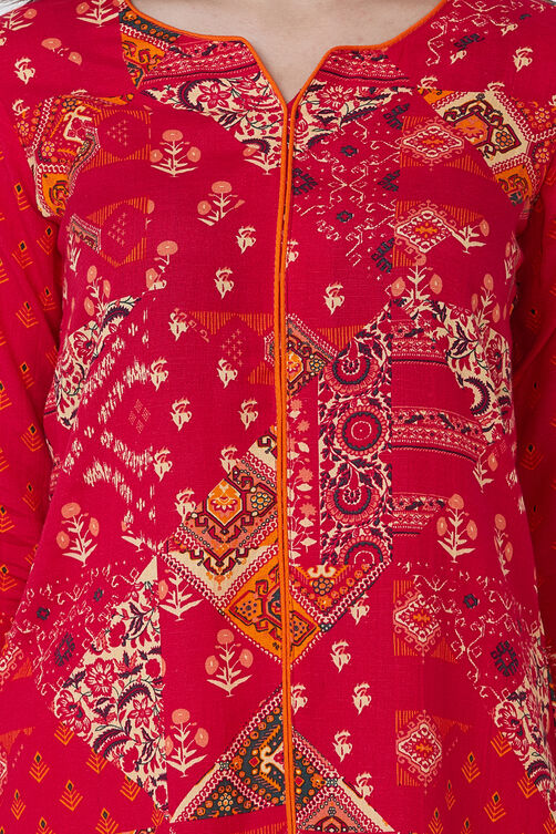 Pink Viscose Straight Kurta image number 1