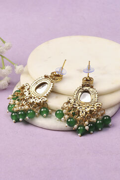 Green Oxidised Alloy Earrings image number 2