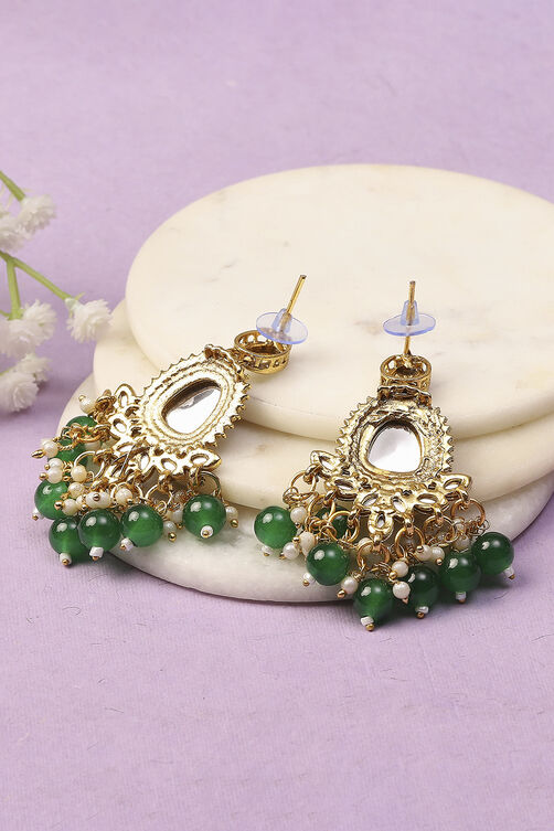 Green Oxidised Alloy Earrings image number 2