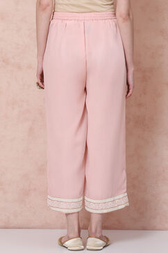 Pastel Pink Art Silk Palazzo image number 4