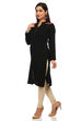 Black Straight Poly Cotton Kurta image number 2