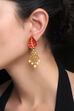 Green Metal Brass Earring image number 0