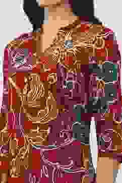 Red Rayon Viscose Rayon Kurta Pants Set image number 1