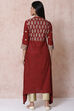 Maroon LIVA Asymmetric Kurta image number 5