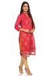 Pink Straight Poly Chanderi Kurta image number 1