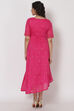 Pink Polyster Poly Chanderi Dress image number 4