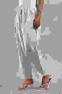 Natural Rayon Blend Solid Straight Pants image number 2