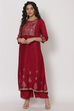 Wine Viscose Line Kurta image number 0