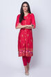 Pink Viscose Straight Kurta image number 0