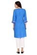 Indigo Straight Cotton Kurta image number 5