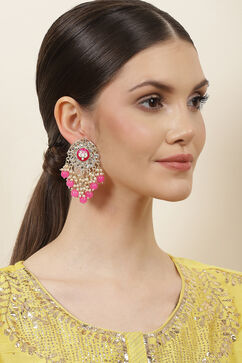 Pink Gold Plated Chandelier Earrings image number 3