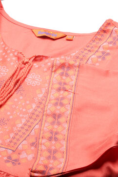 Coral Viscose Rayon Short Top image number 1