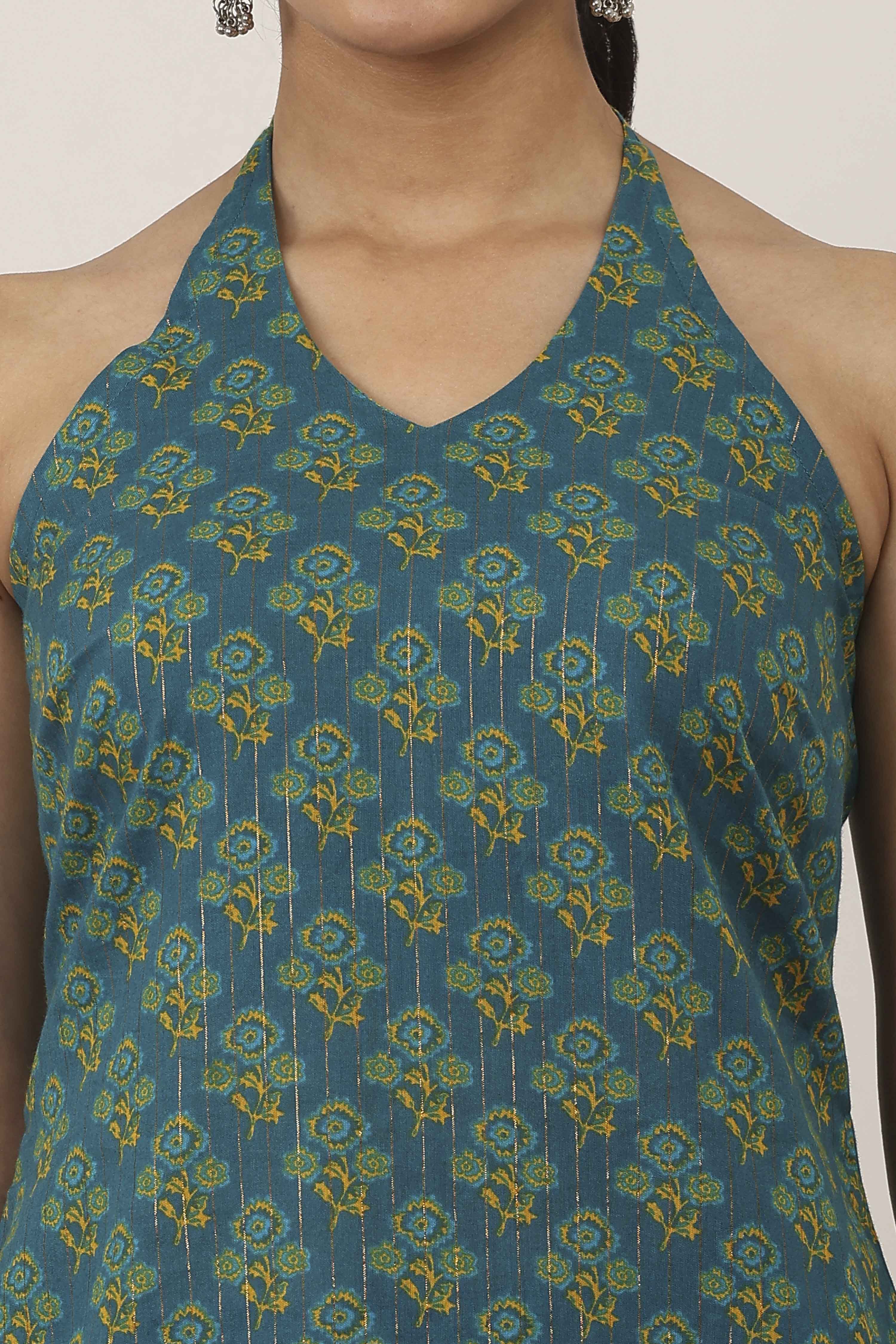 Blue Cotton Straight Kurtas image number 1