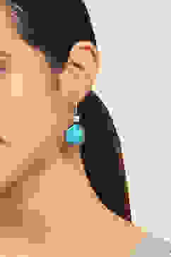 Turquoise Brass Jhumka image number 1