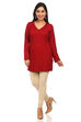 Turquoise Straight Cotton Kurta image number 5