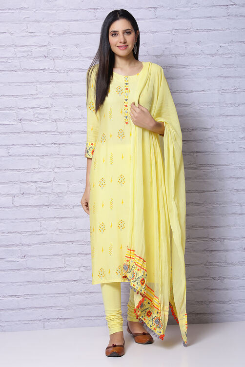 Yellow Polyester Chiffon Dupatta image number 3