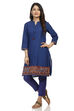 Maroon Straight Cotton Kurta image number 3