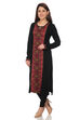 Black Straight Poly Cotton Kurta image number 3