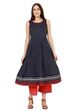 Black Kalidar Cotton Kurta image number 0