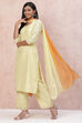 Lemon Polyester Chanderi Straight Suit Set image number 6