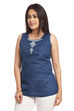 Indigo Straight Cotton Indie Top image number 3