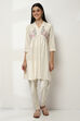 Black Cotton Gathered Kurta Set image number 6