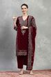 Green-Maroon Polyester Printed Straight Suit Set image number 6