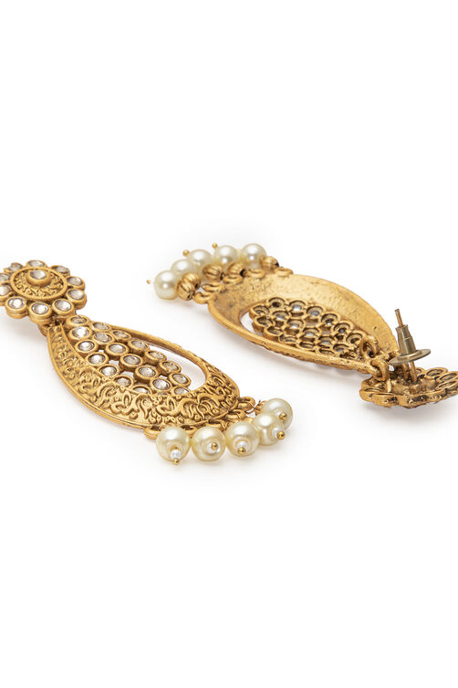 Gold Metal Brass Earring image number 2