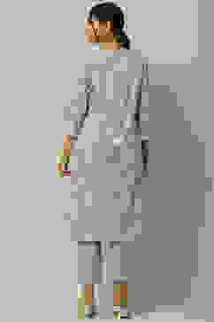 Lavender Poly Chiffon Straight Suit Set image number 5