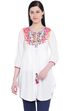 Ecru Rayon Front Open Indie Top image number 0