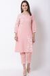 Peach Cotton Straight Kurta image number 0