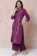 Purple LIVA Straight Kurta image number 3