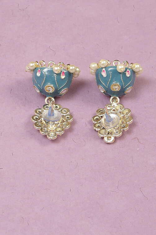 Teal Alloy Earrings image number 2