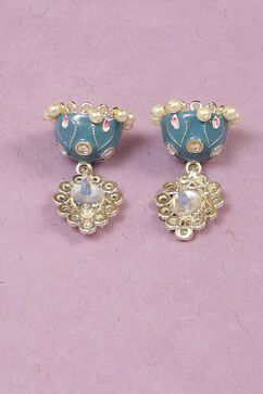 Teal Alloy Earrings image number 2