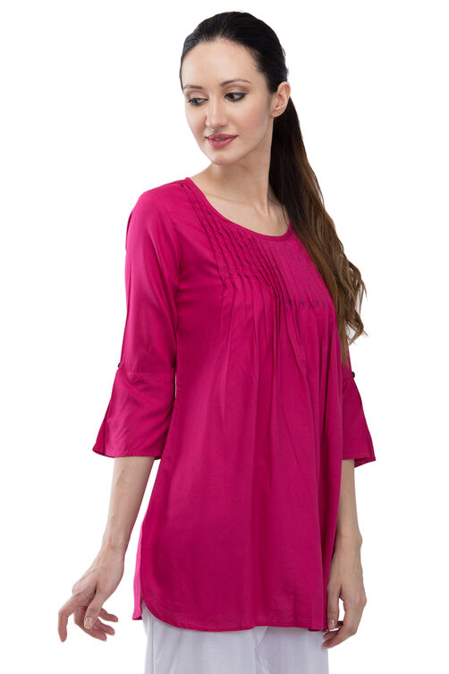Pink Short top Viscose Indie Top image number 3