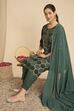 Purple Viscose Rayon Straight Printed Suit Set image number 0