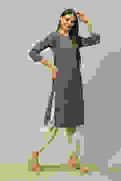 Green LIVA Straight Printed Kurta image number 5