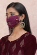 Wine Viscose Face Mask image number 1