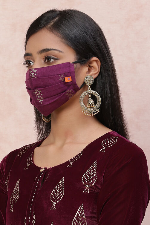 Wine Viscose Face Mask image number 1