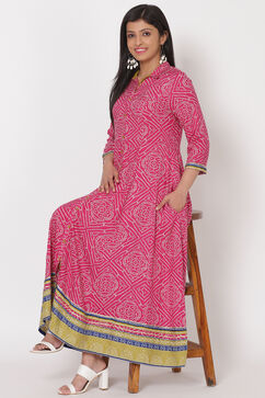 Phalsa Viscose And Rayon Kalidar Dress image number 6