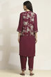Black Viscose Blend Printed Straight Kurta Pants Set image number 4